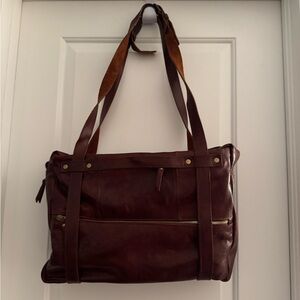 T-Nobile Brown Leather Bag